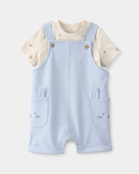 Set conjunto 2 piezas azul beige bebe niño Carters 1U606410