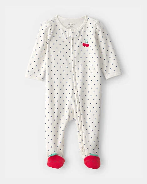 Pijama blanca cerezas bebe niña Carters 1U617310