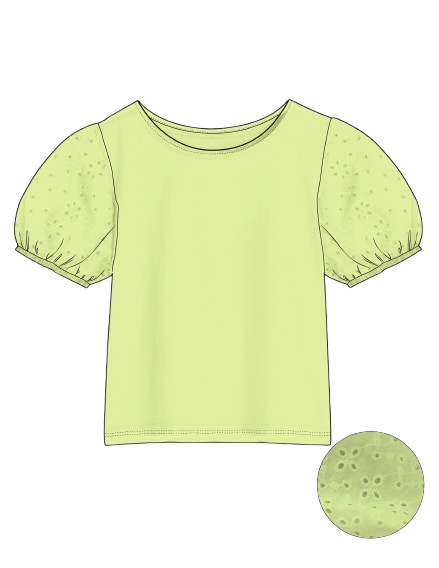 Camisa blusa verde manda blonda fina niña St Jacks 2030197602