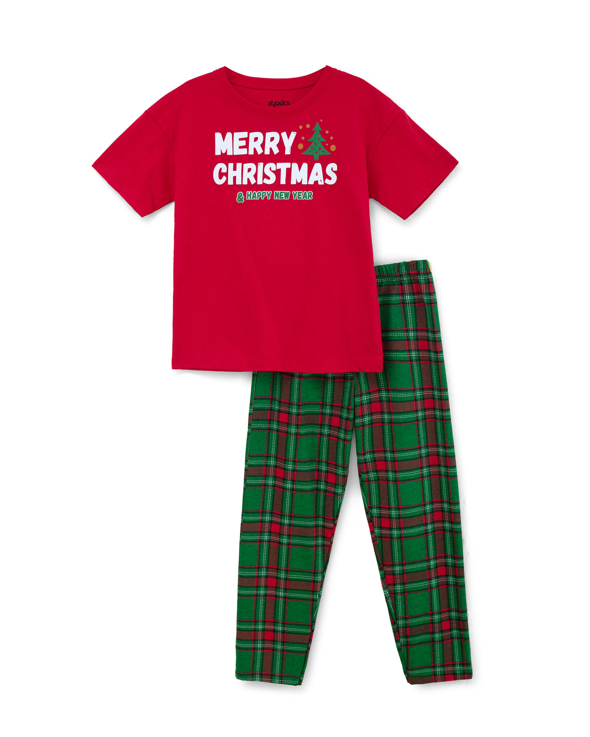 Pijama niñas rojo verde Merry Christmas 4T-16 St Jacks 2080184601
