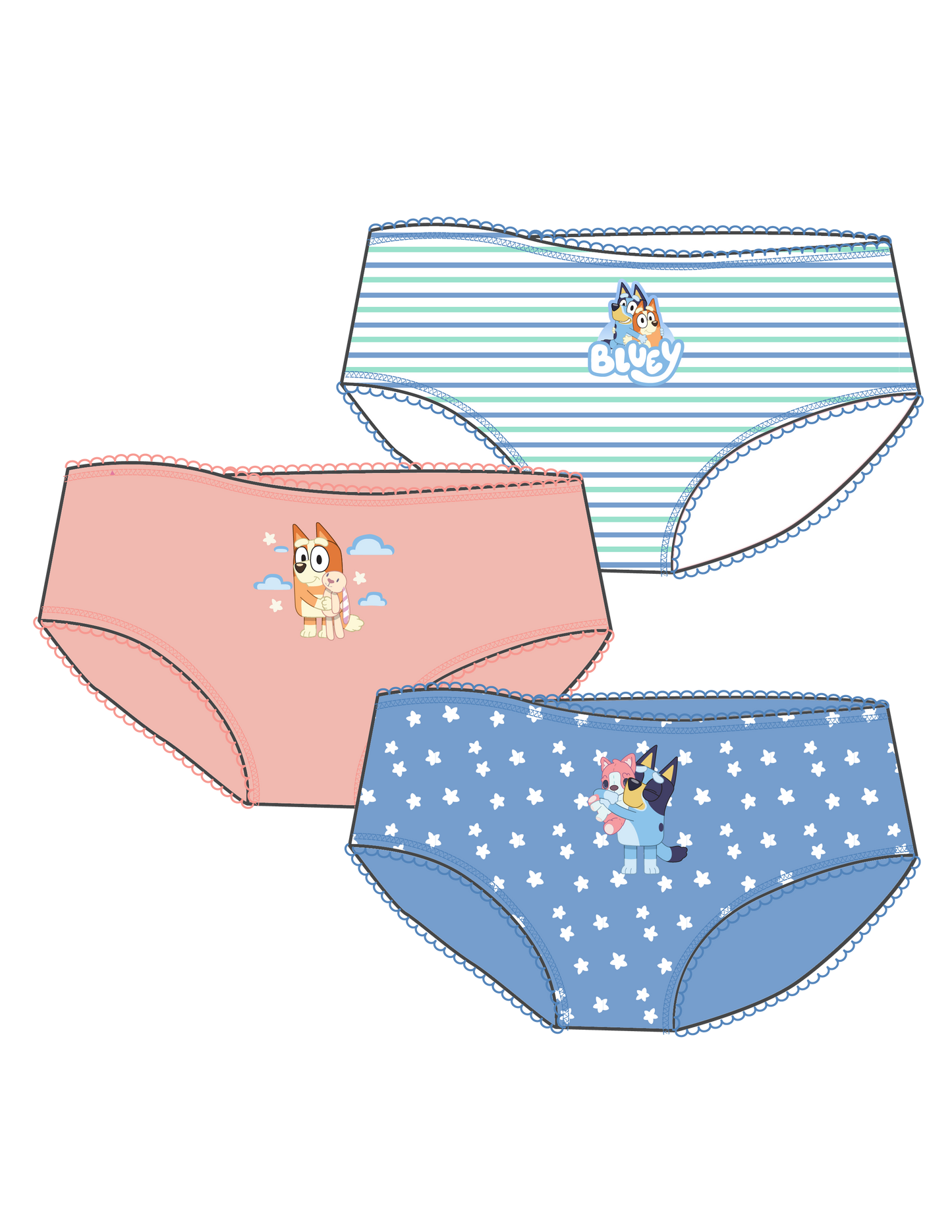 Set 3 ropa interior niña Bluey St Jacks 2110009501