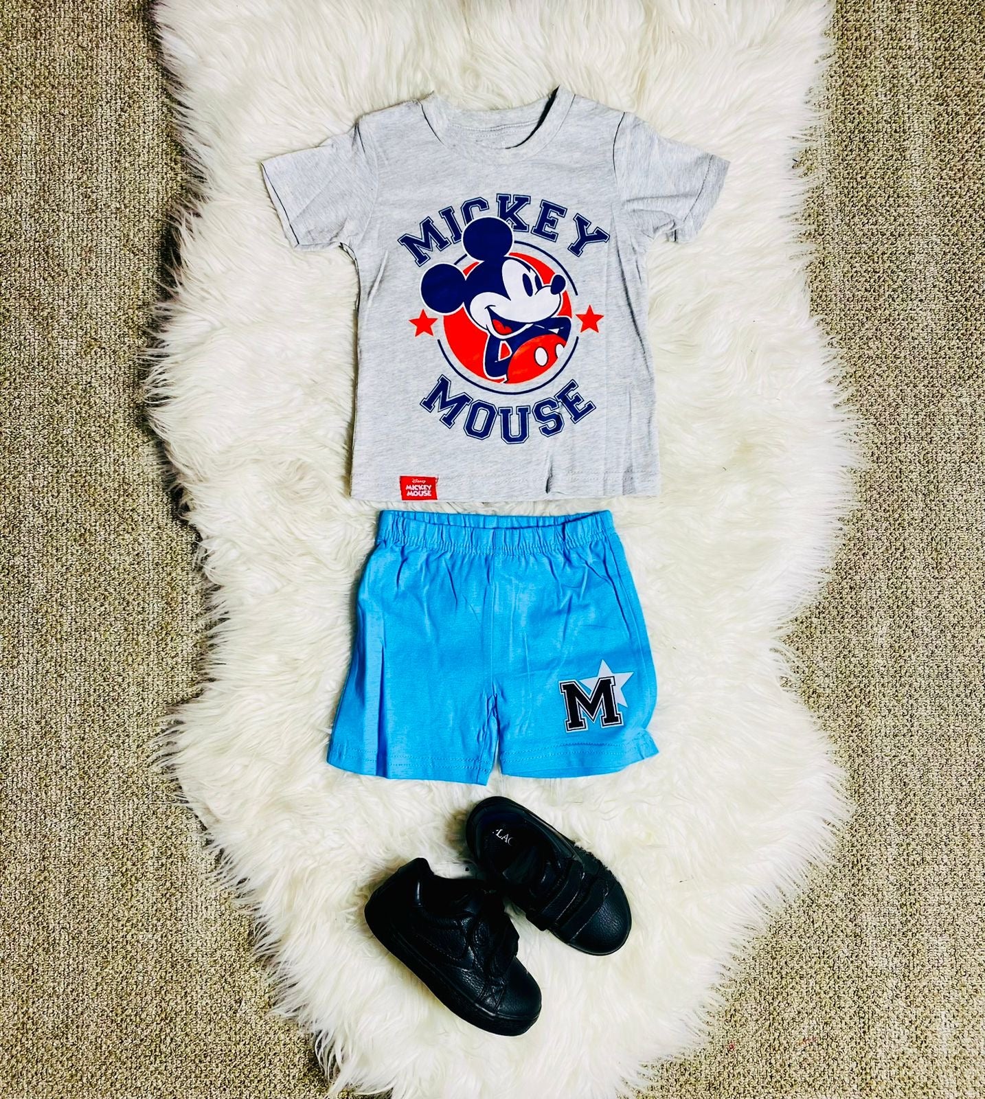 Set conjunto 2 piezas Mickey camisa gris bebe niño D9-MK-1317B 390345