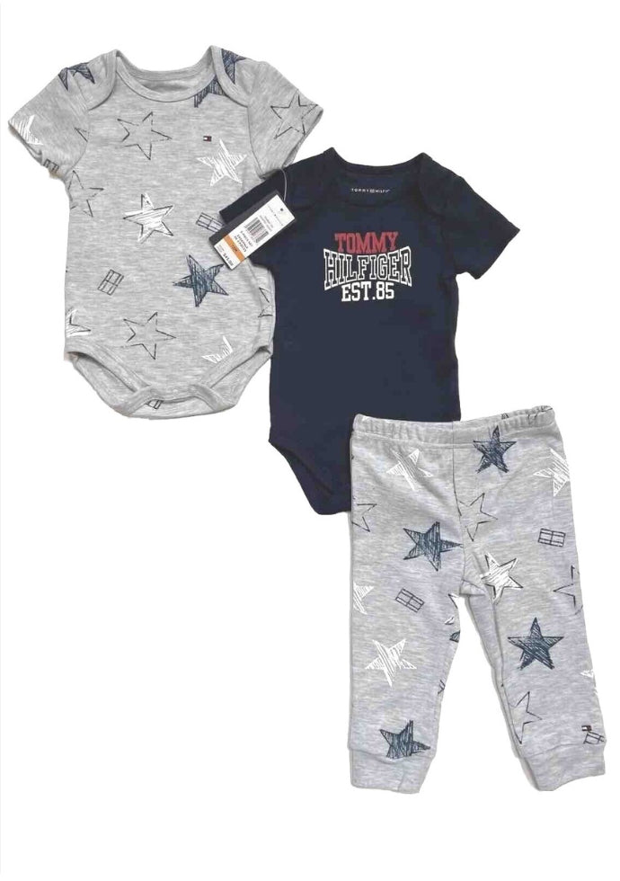 Set 3 pieza mameluco Tommy Hilfiger niño