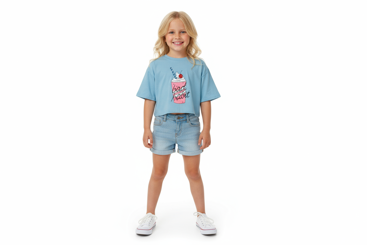 Camisa celeste helado cono ice cream niña Chic Mi CTG1182-45 4X1000