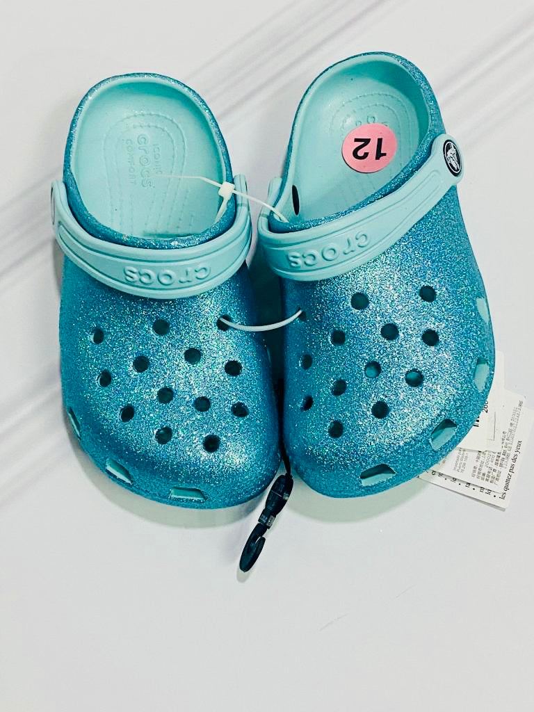 Crocs azul celeste glitter