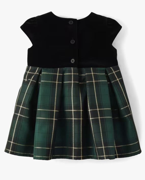 Vestido verde cuadros Childrens Place 0/3m a 5 años 35341040