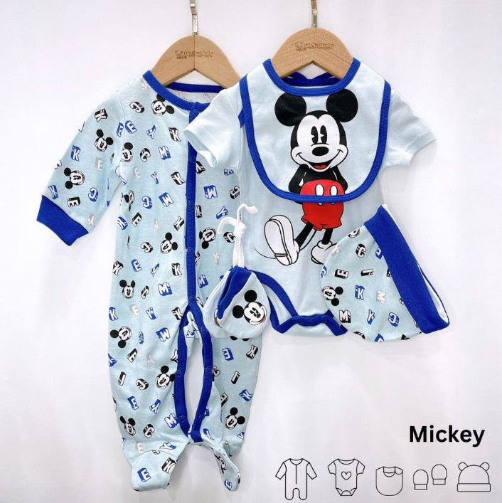 Pijama Set 5 piezas azul mickey Disney bebe niño D9-MK-1323B