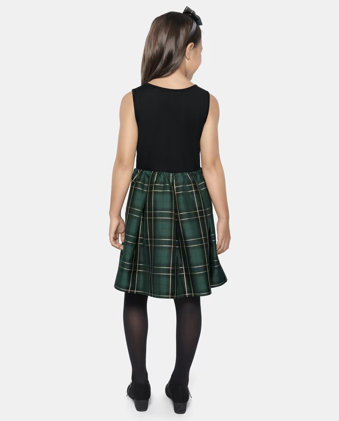Vestido verde cuadros Childrens Place lentejuelas 73282800