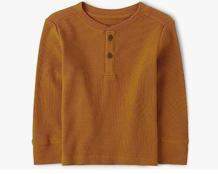 Camisa henley cafe chidrens Place niño algodón