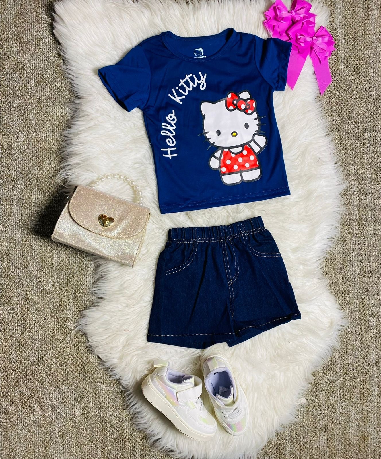 Set 2 piezas niña camisa azul Hello Kitty H9-HK-102D 490390