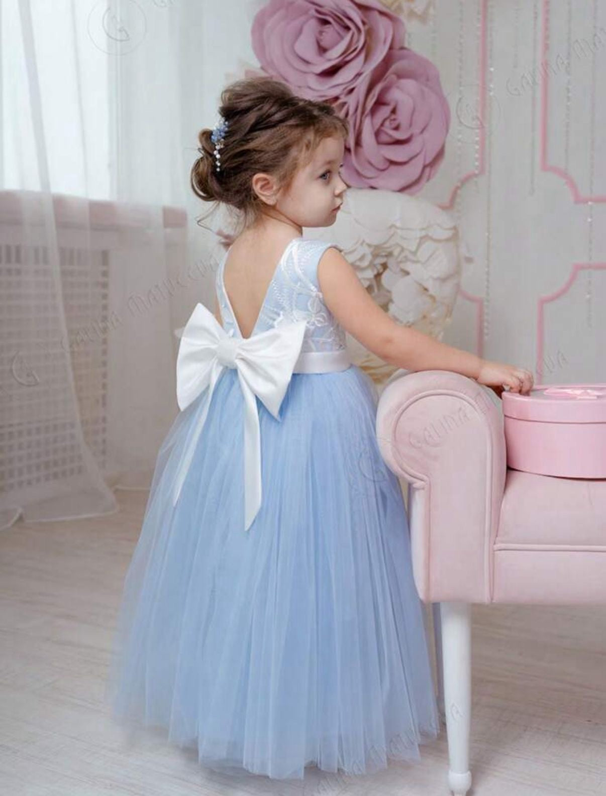 Vestido celeste gala eventos niña