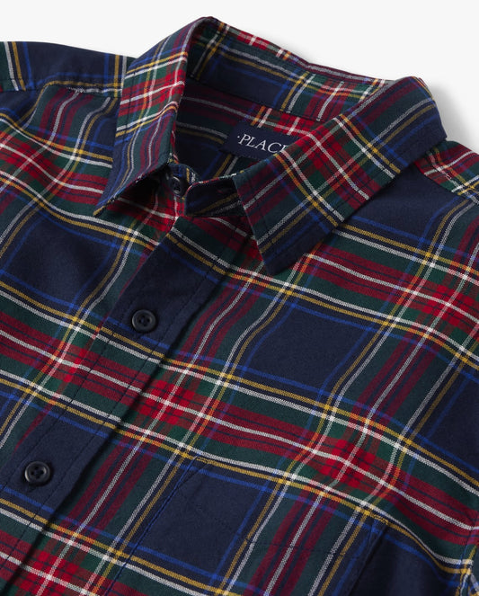 Camisa cuadros azul rojo Adulto hombre Childrens Place 50904560 DISPONIBLE PARA NIÑOS EN MENÚ NIÑOS 50904560