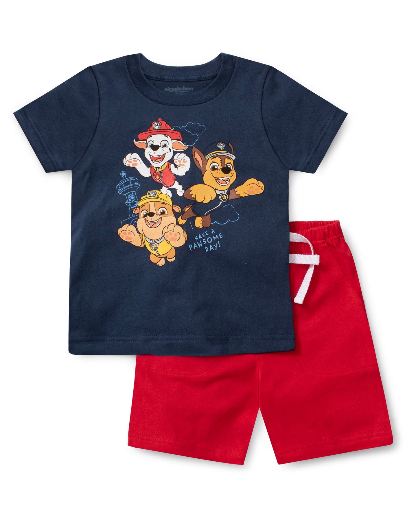 Set Conjunto Nickelodeon St Jacks Short Rojo Camisa Azul Paw patrol Niño 3000173801