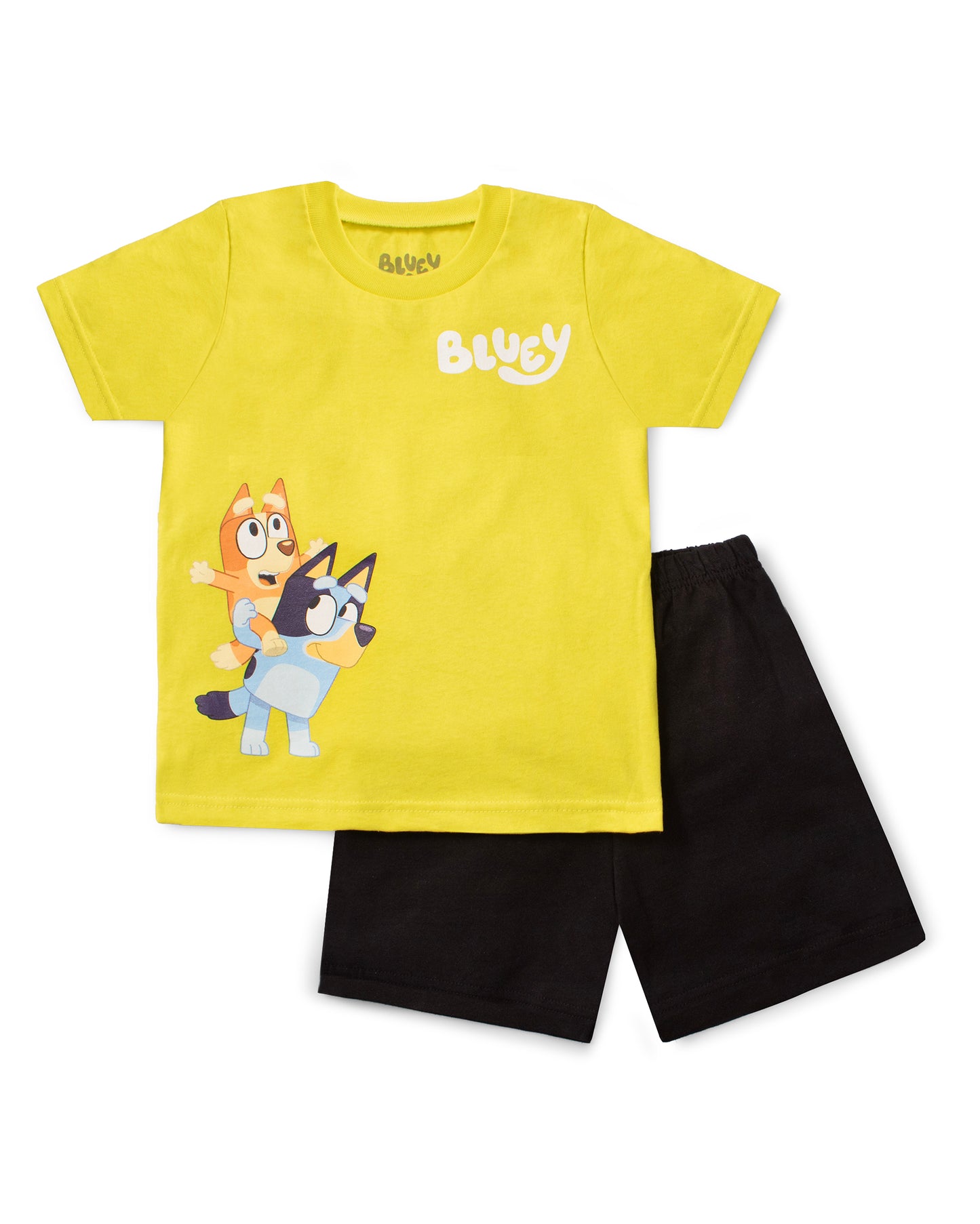 Set Conjunto BBC Bluey Short Negro Camisa Amarillo St Jacks Niño 3000174001