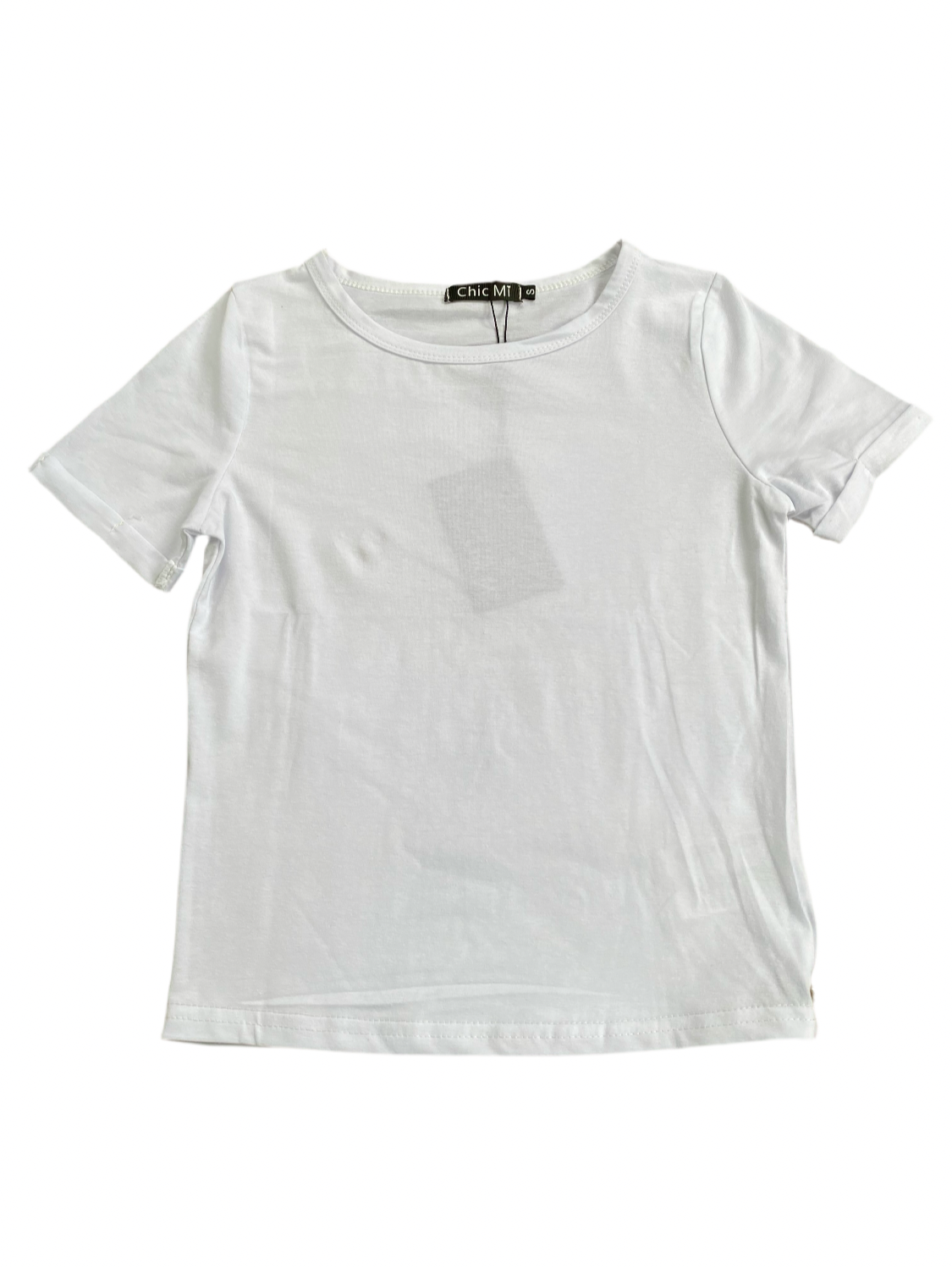Camisa crop top basic Blanco algodón camiseta CTD1154-10 395280