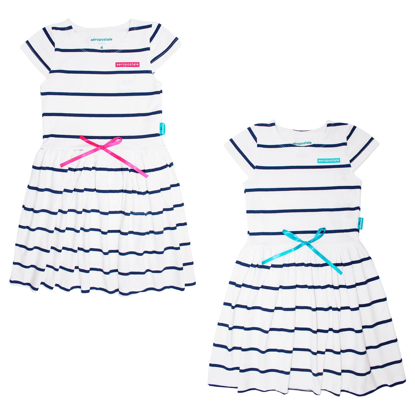 Vestido blanco chongo azul cielo niña Aeropostale 3091