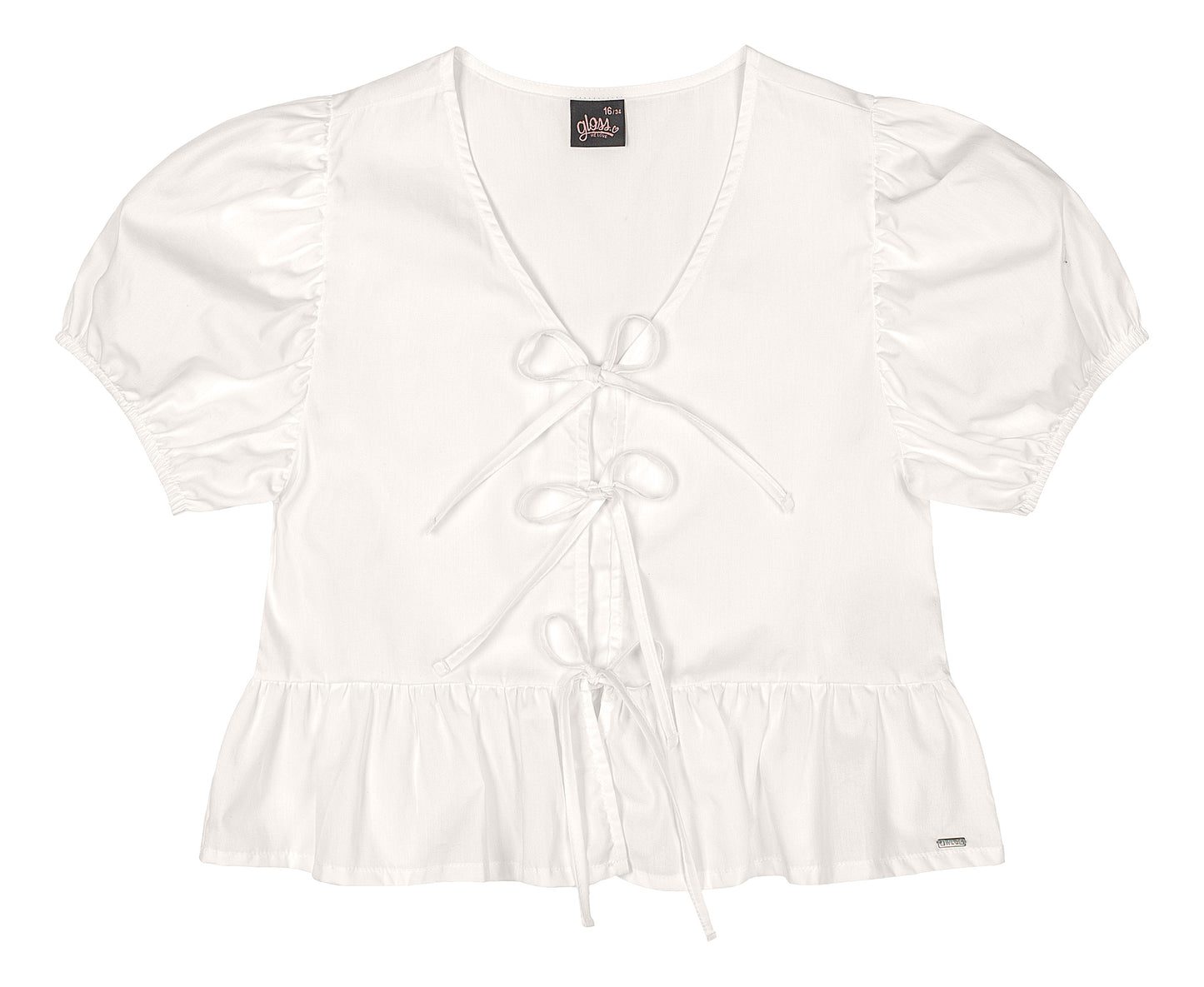 Camisa blusa blanca niña Gloss chongo coquette 31965-000106