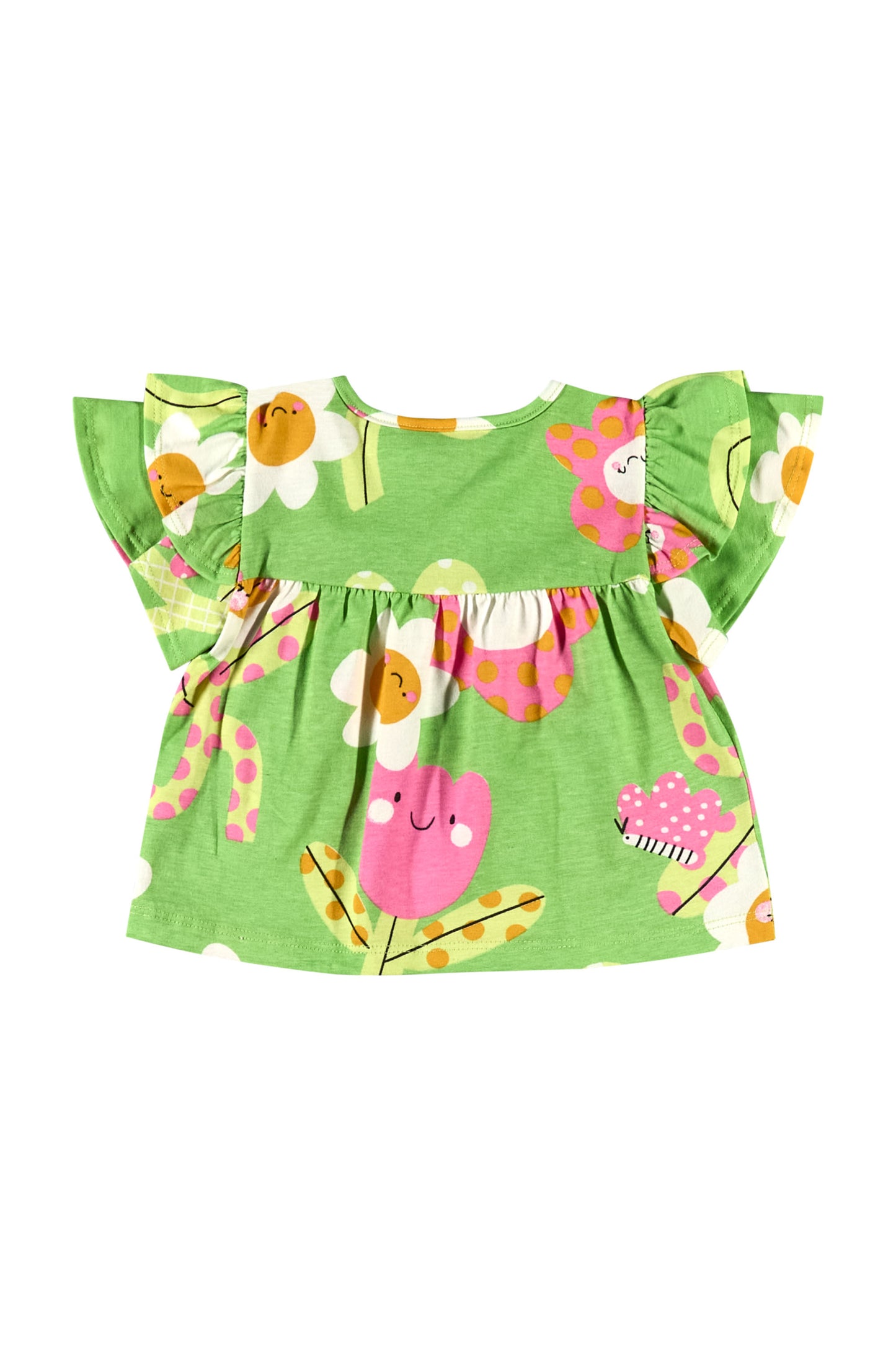 Set 2 piezas niña flores color verde limon 34127-FLO965