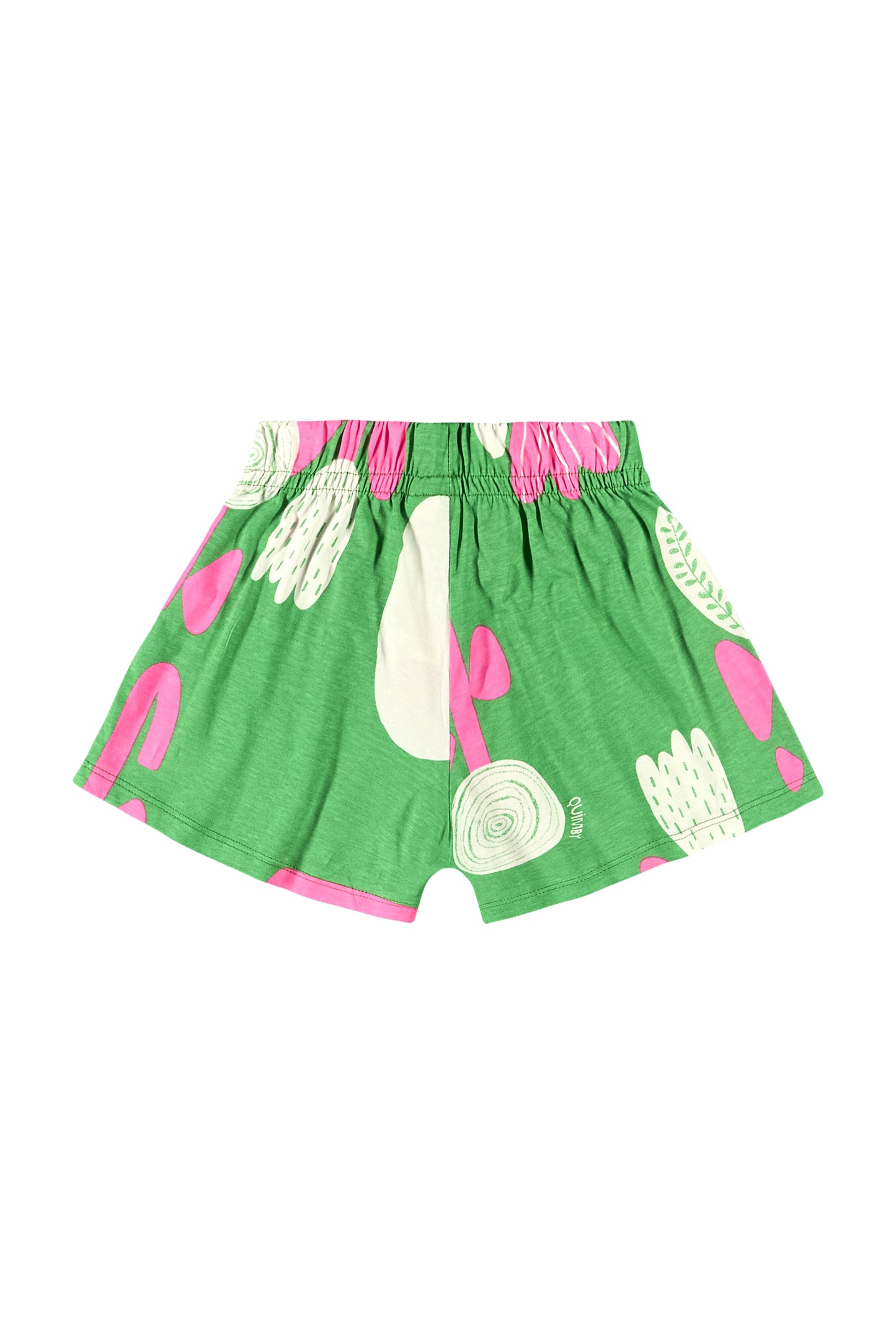 Set blusa y short Verde Olivo niña quimby 34186 FLO983 tulipanes