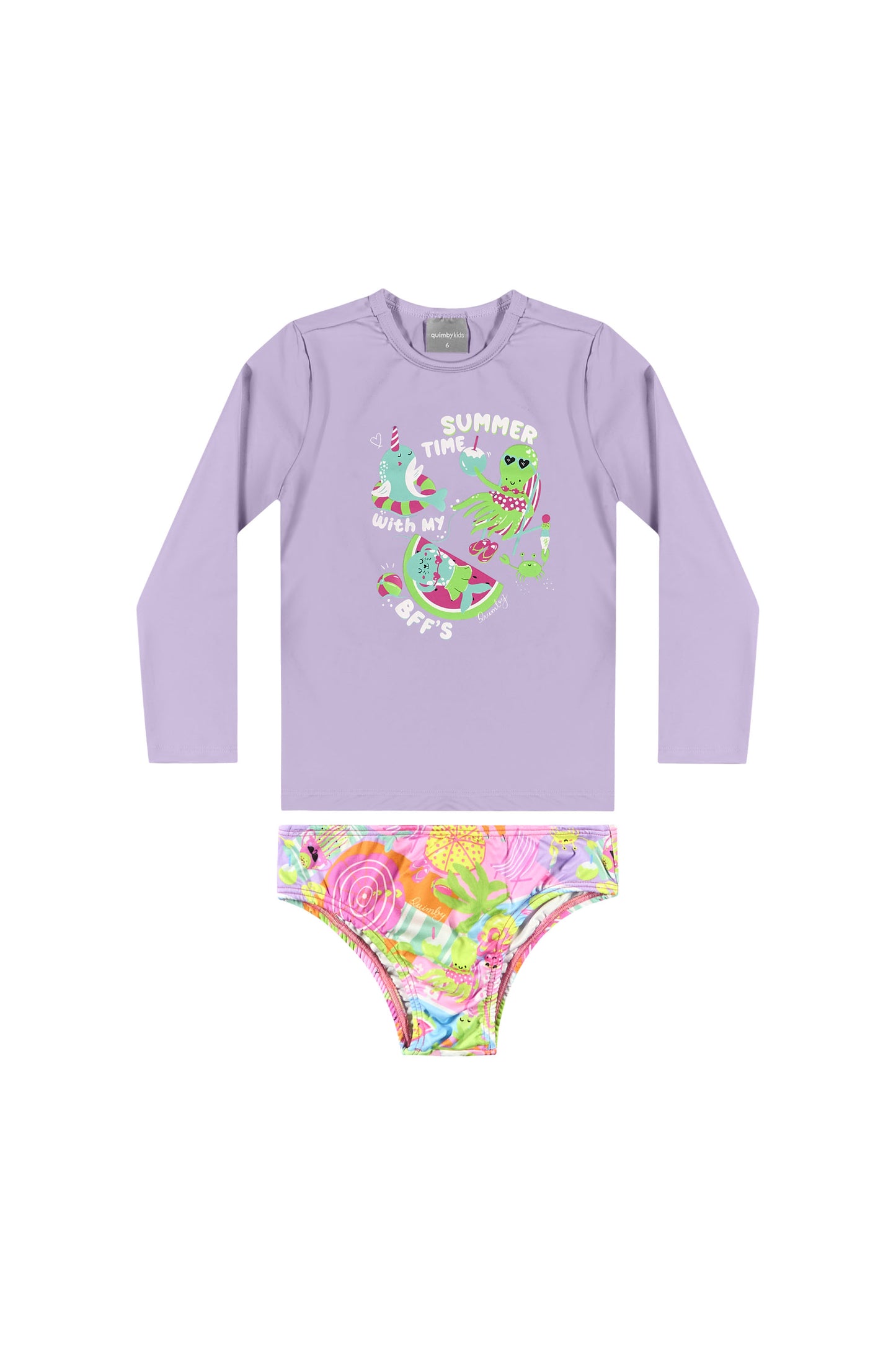 Traje de baño niña manga larga Quimby morado lila 34205 - 143812