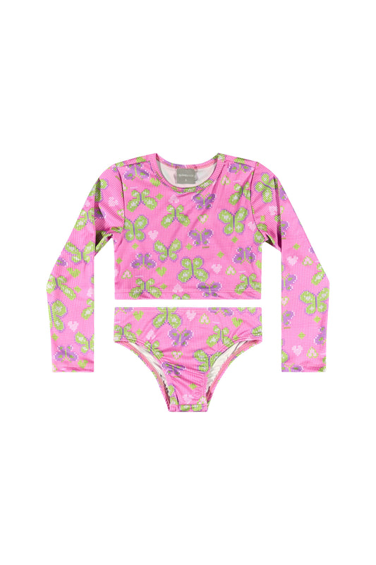 Traje de baño niña manga larga Quimby morado lila 34206 - SB0389