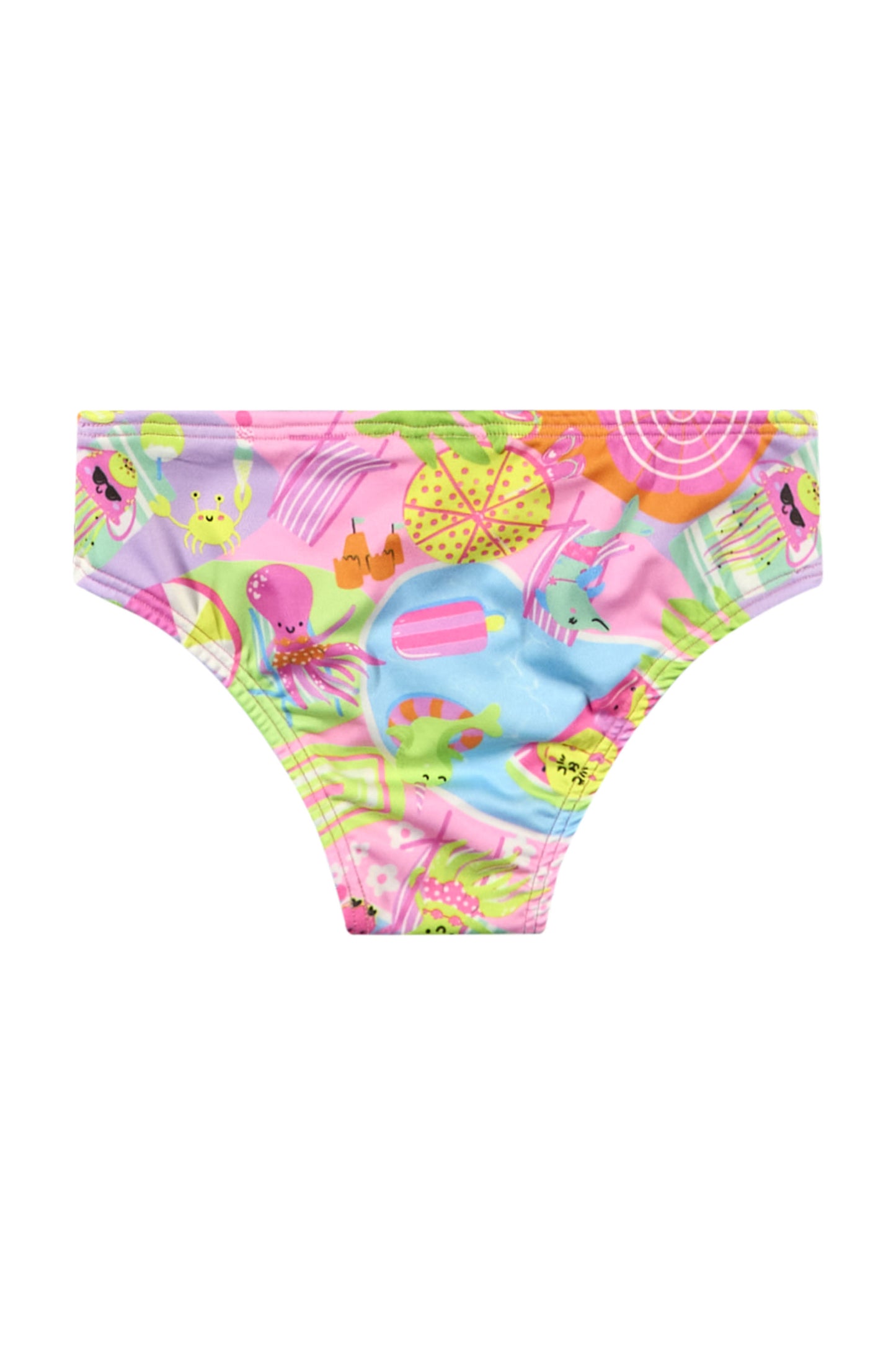 Traje de baño niña manga larga Quimby verde estampado 34206 - SB0403