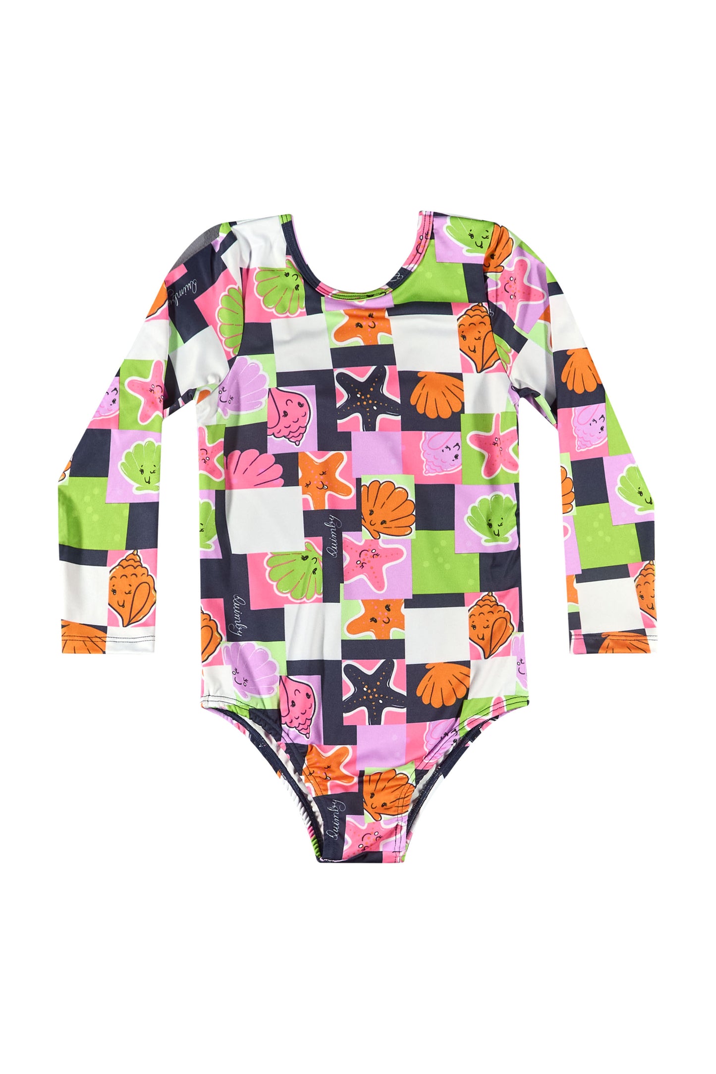 Traje de baño niña manga larga Quimby rosado estampado 34207 - SB0390