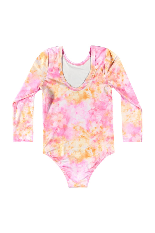 Traje de baño niña manga larga Quimby rosado 34207 - SB0410