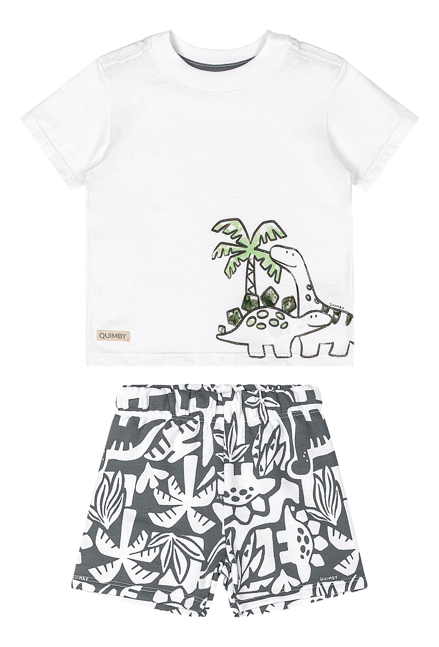 Set conjunto dinosaurios blanco bebé niño Quimby 34458-000101