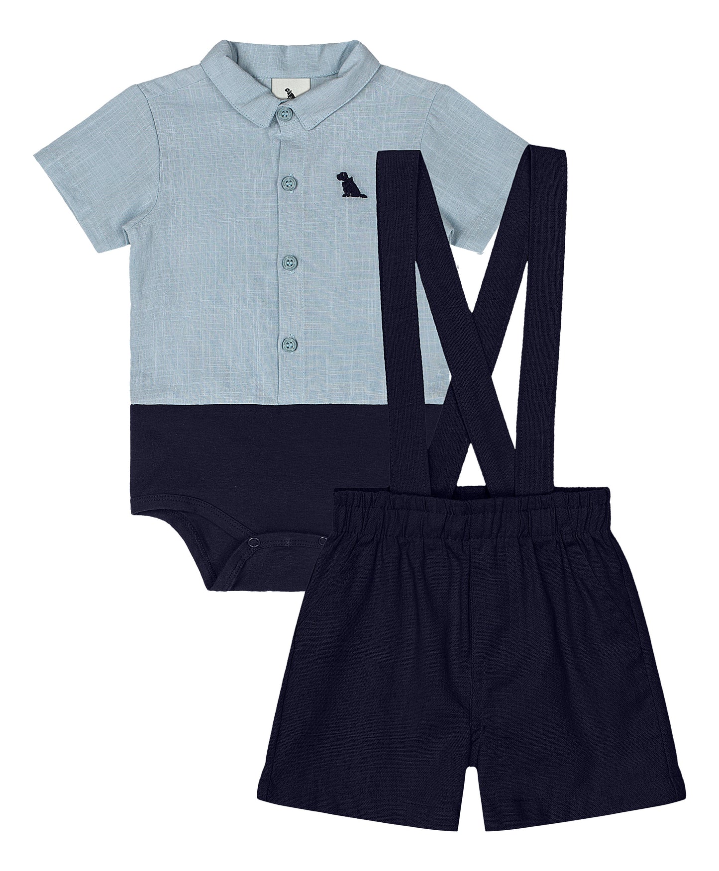 Set conjunto azul bebe niño Quimby tirantes 34471-134304