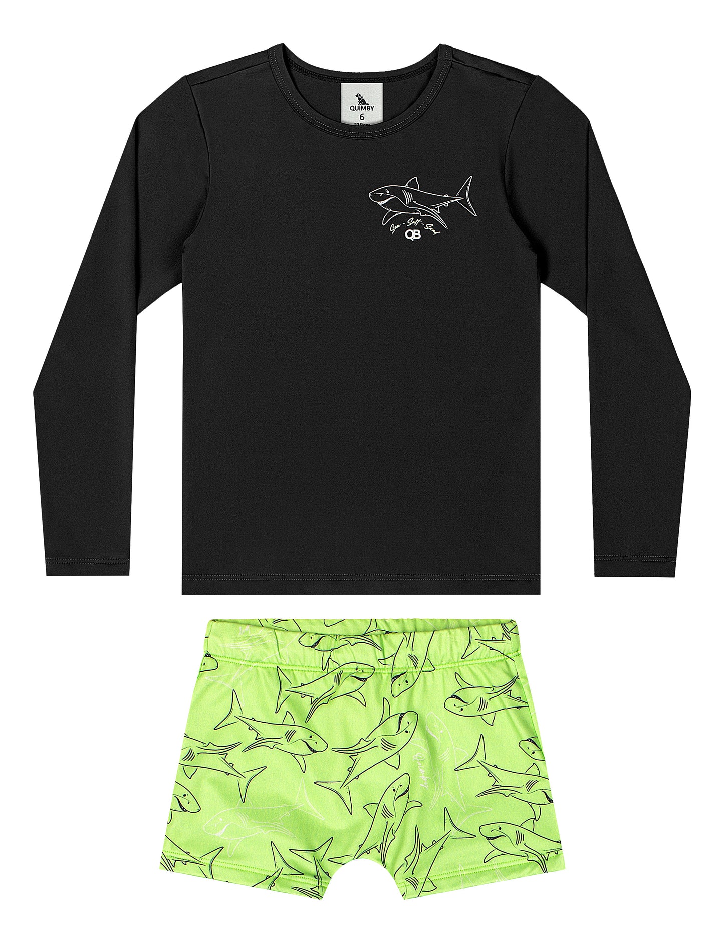 Traje de baño 2 piezas camisa negra niño Quimby 34516-008910