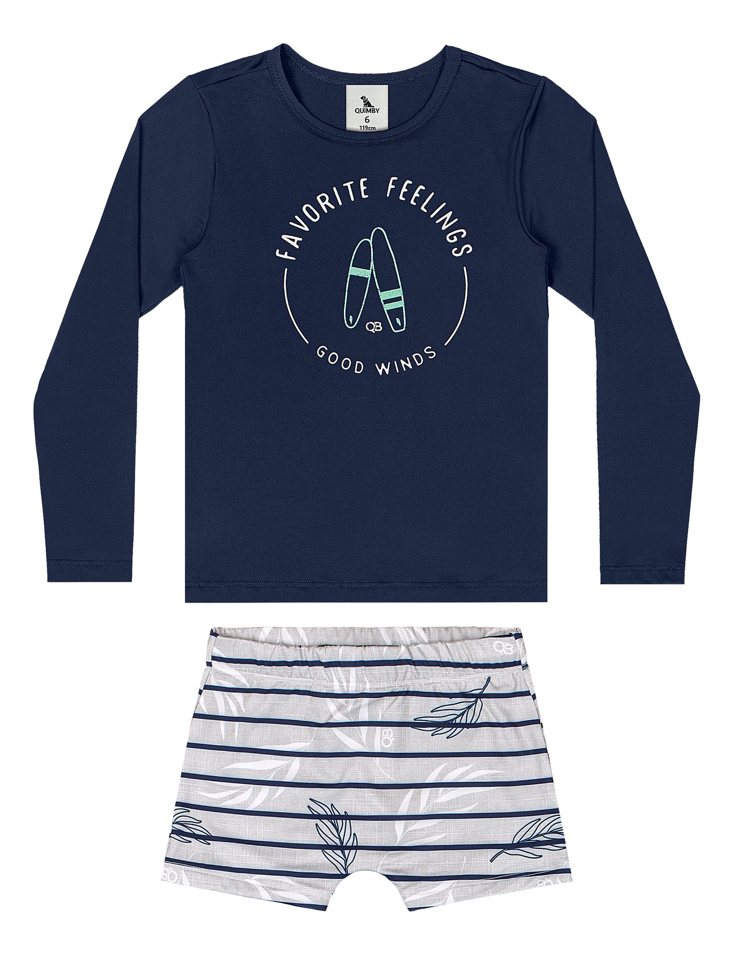 set traje de baño 2 piezas camisa azul niño Quimby 34516-1913921