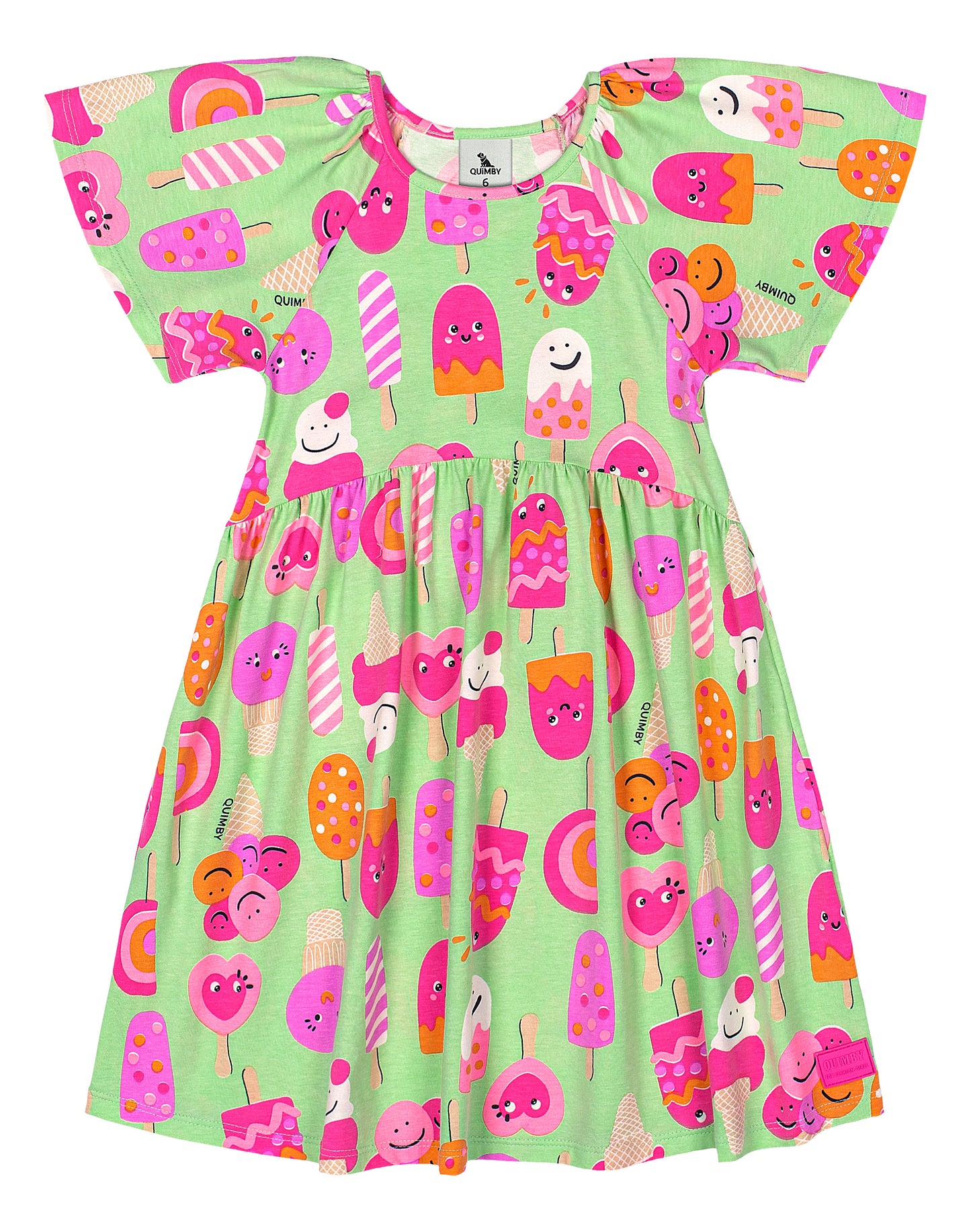 Vestido frutas helado ice cream verde niña Quimby 34531-AB2363