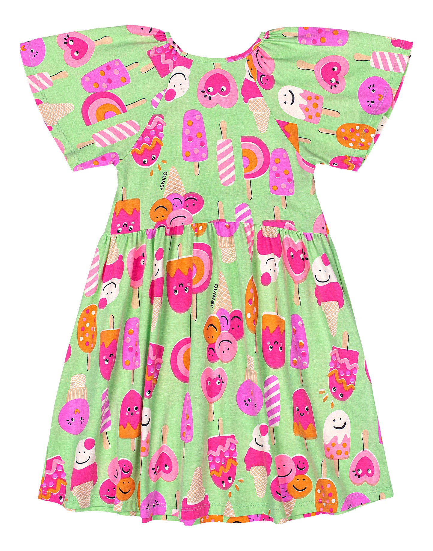 Vestido frutas helado ice cream verde niña Quimby 34531-AB2363