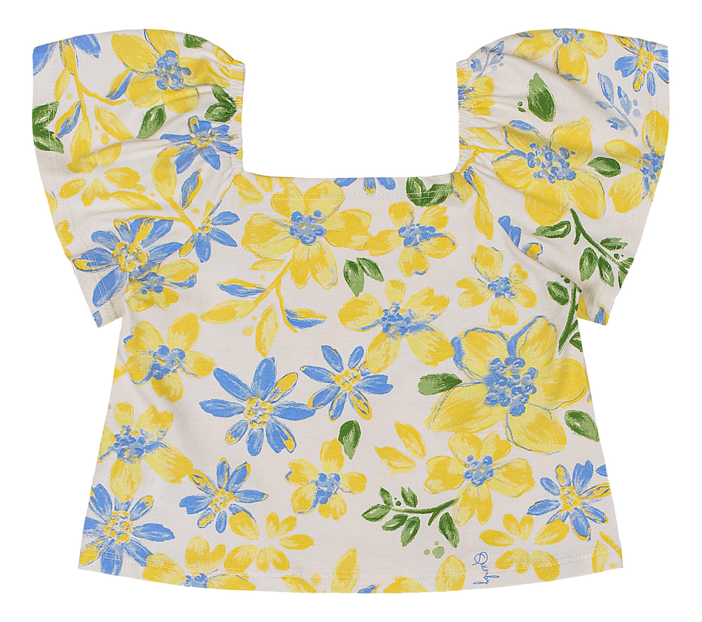 Set conjunto amarillo floreado niña Quimby 34536-FL0019