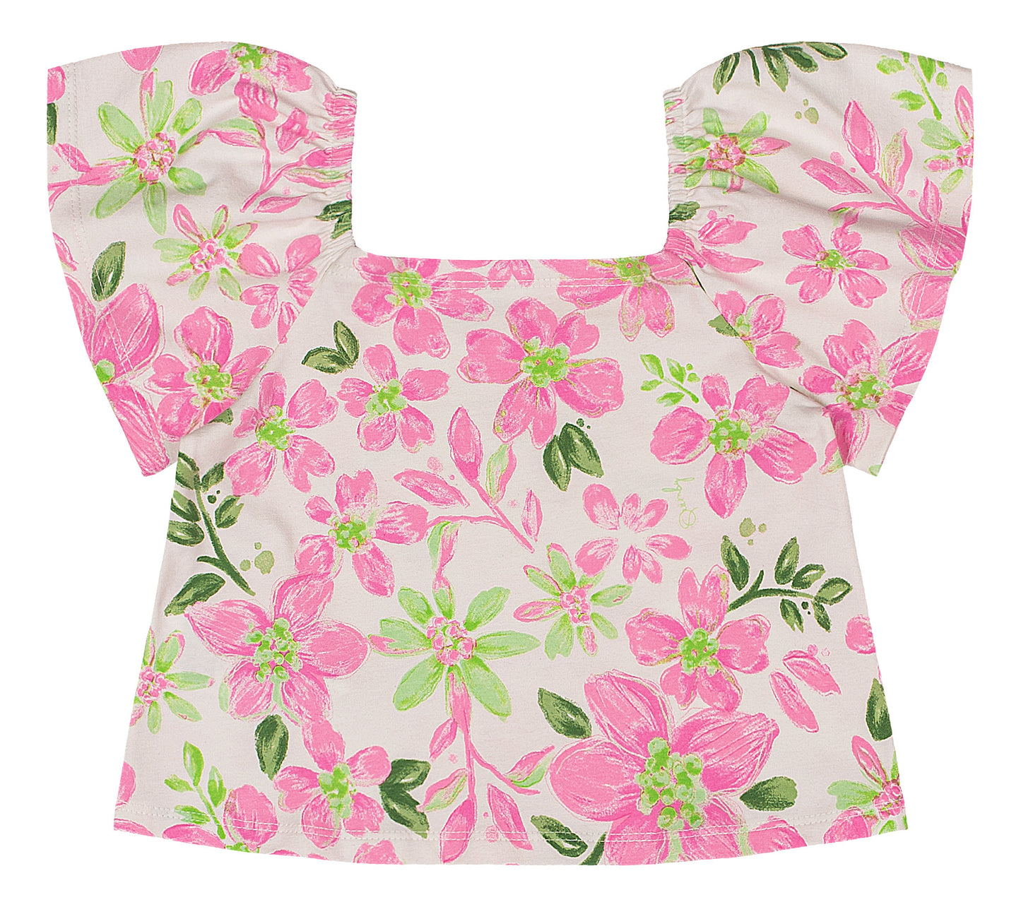 Set conjunto rosado floreado niña Quimby falda jeans camisa 34536-FL0020