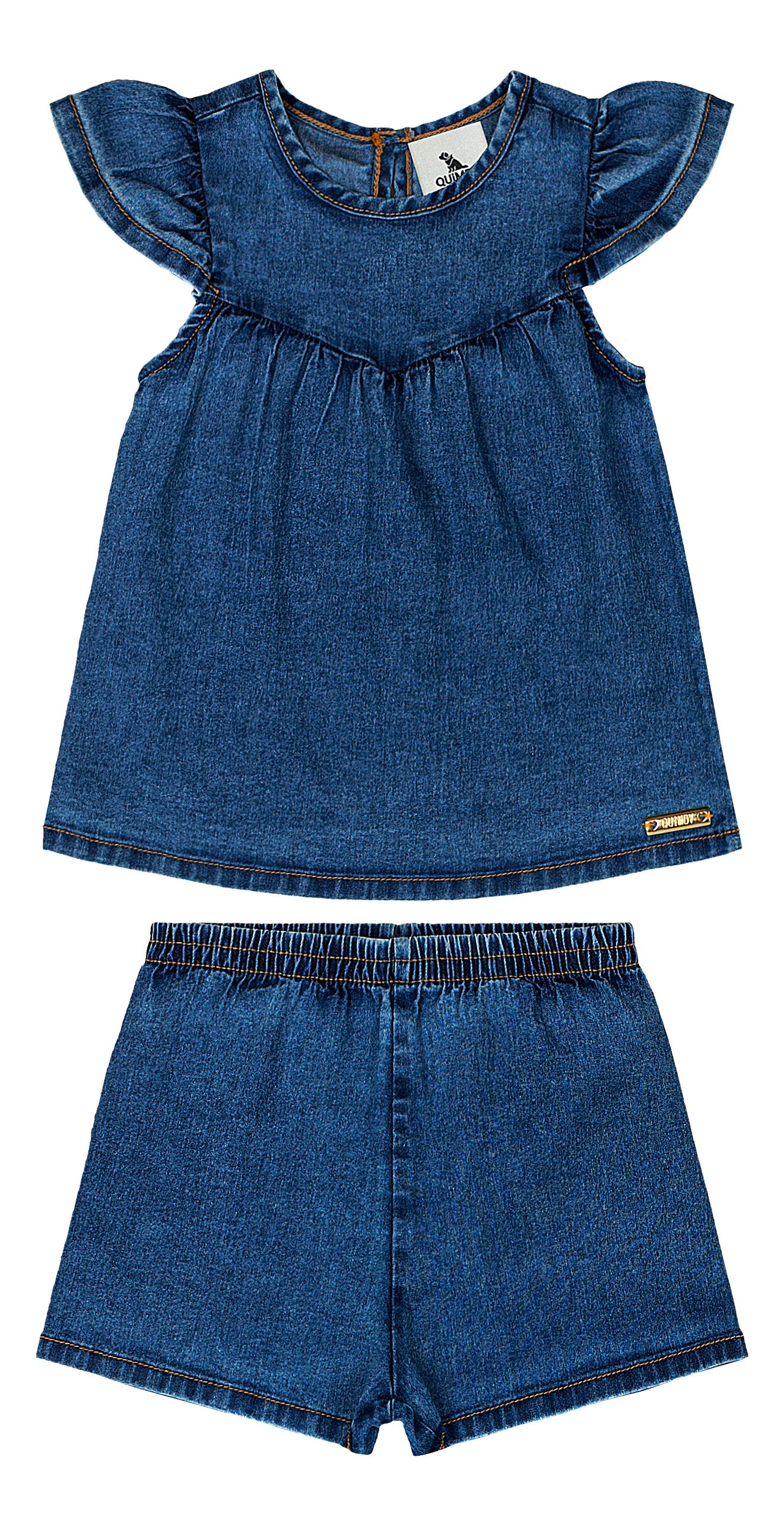 Set conjunto azul jeans niña Quimby 34569-164118