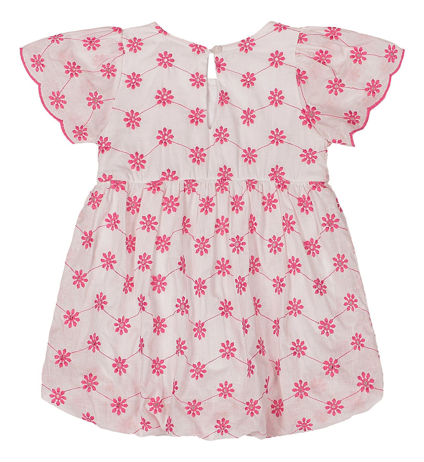 Vestido rosado revuelos blonda bebe niña Quimby 34584-152216