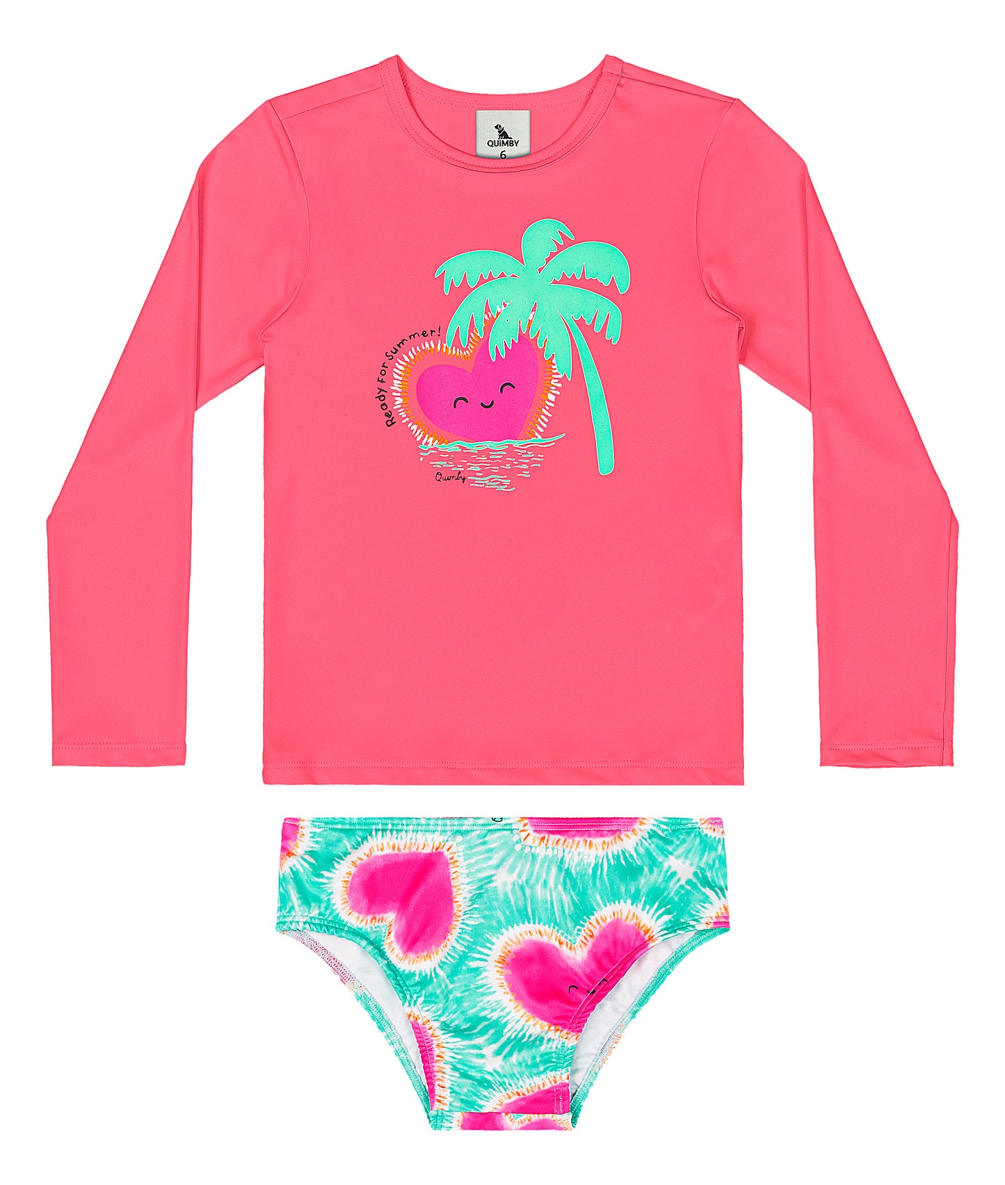 Set traje de baño 2 piezas rosado Quimby niña 34603-061735