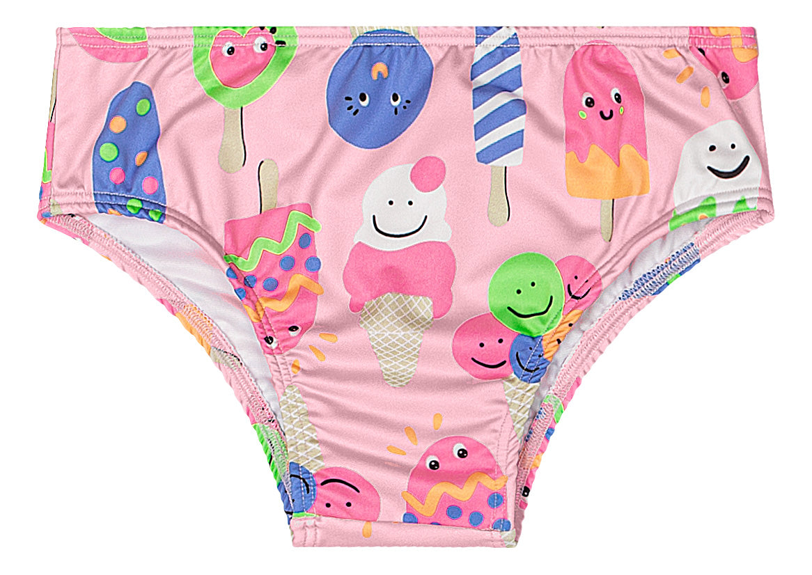 Set traje de baño 2 piezas helado niña rosado Quimby 34603-131906
