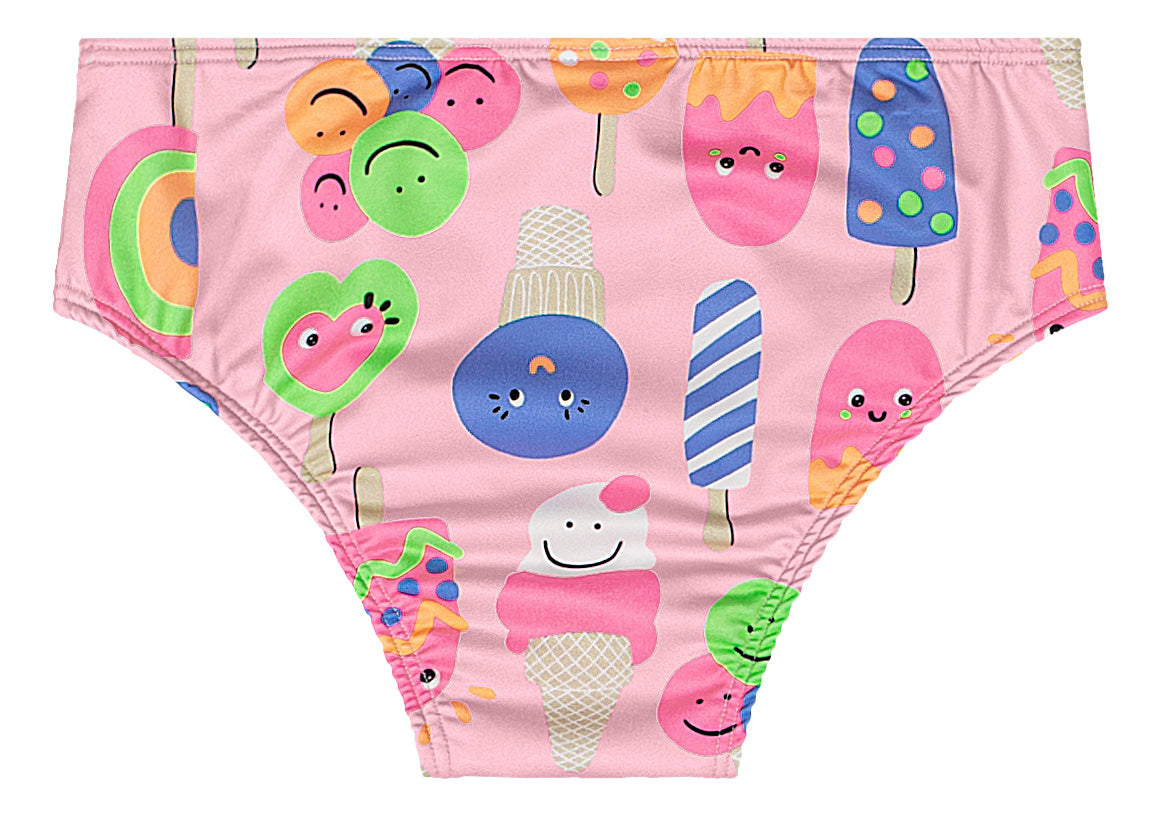 Set traje de baño 2 piezas helado niña rosado Quimby 34603-131906