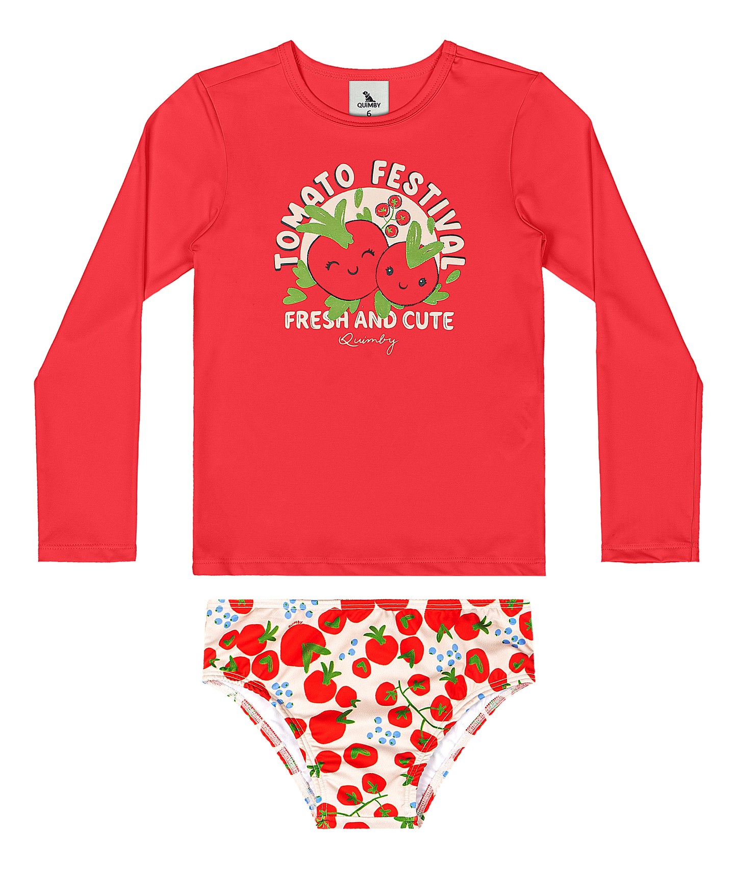 Set traje de baño 2 piezas cereza niña rojo Quimby 34603-191763