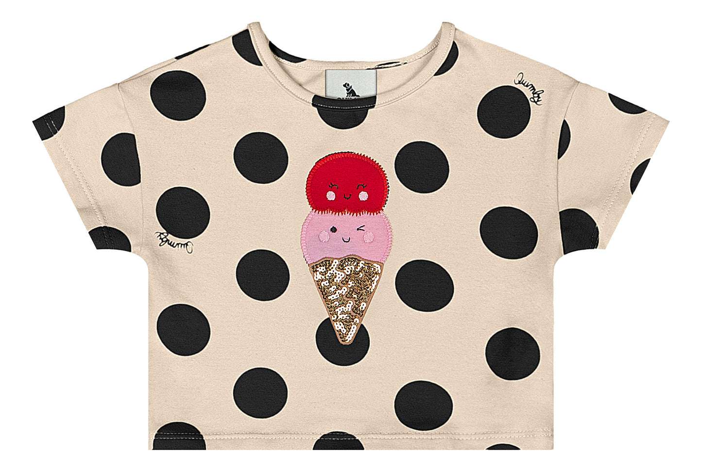 Set conjunto helado beige negro niña Quimby 34616-BOL203