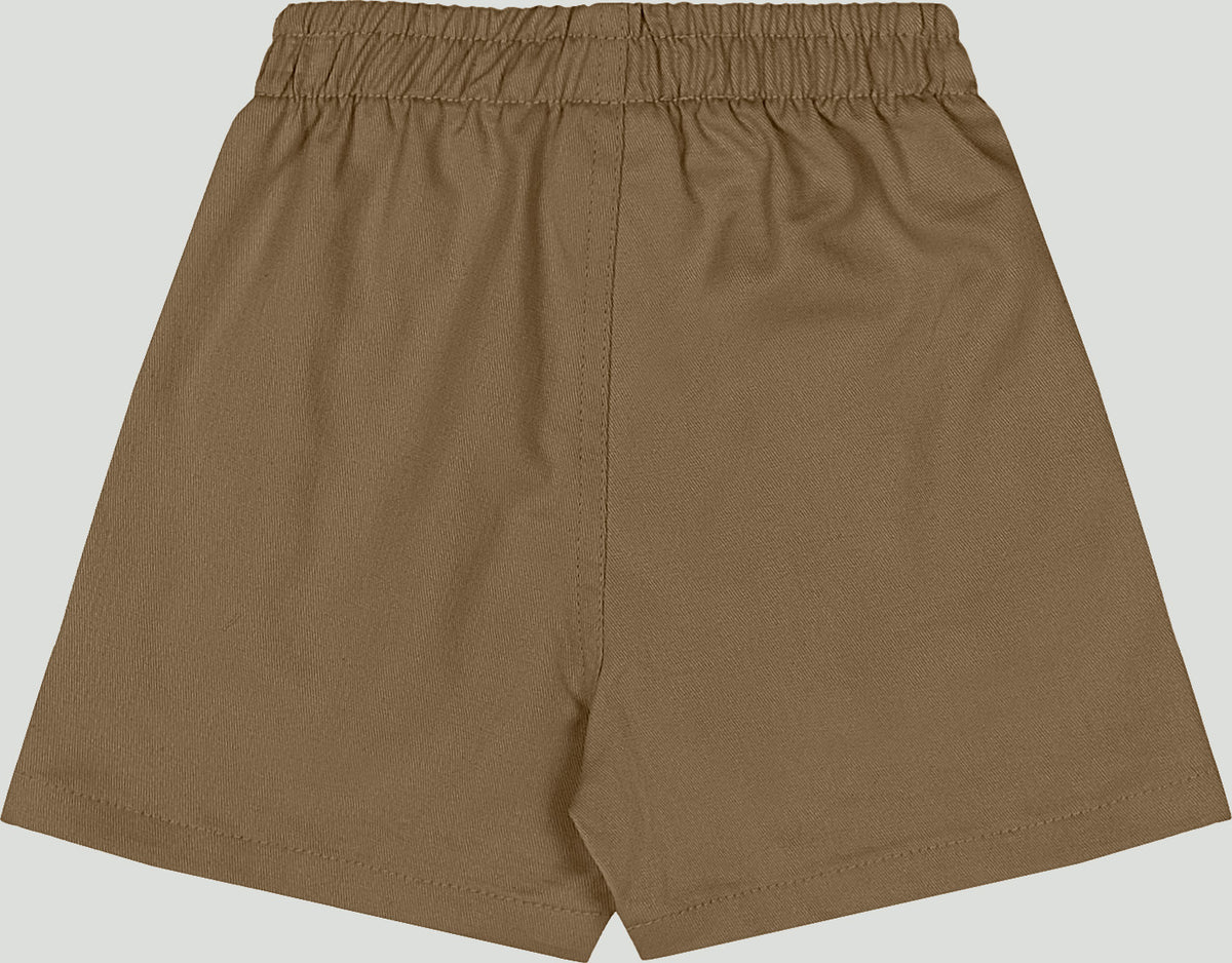 Set conjunto 2 piezas camisa beige short cafe bebe niño Quimby 34988-131011