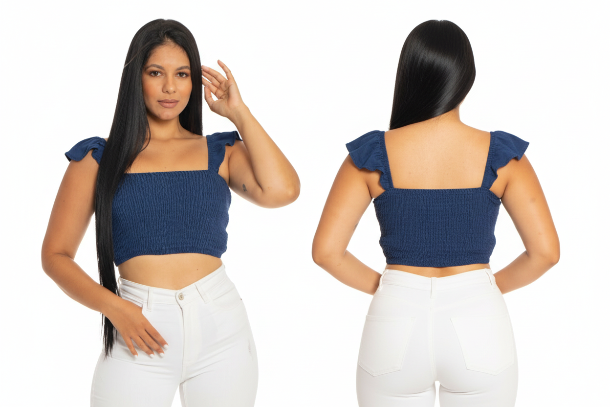 Camisa blusa dama azul jeans oscuro CTD1143-5 490390