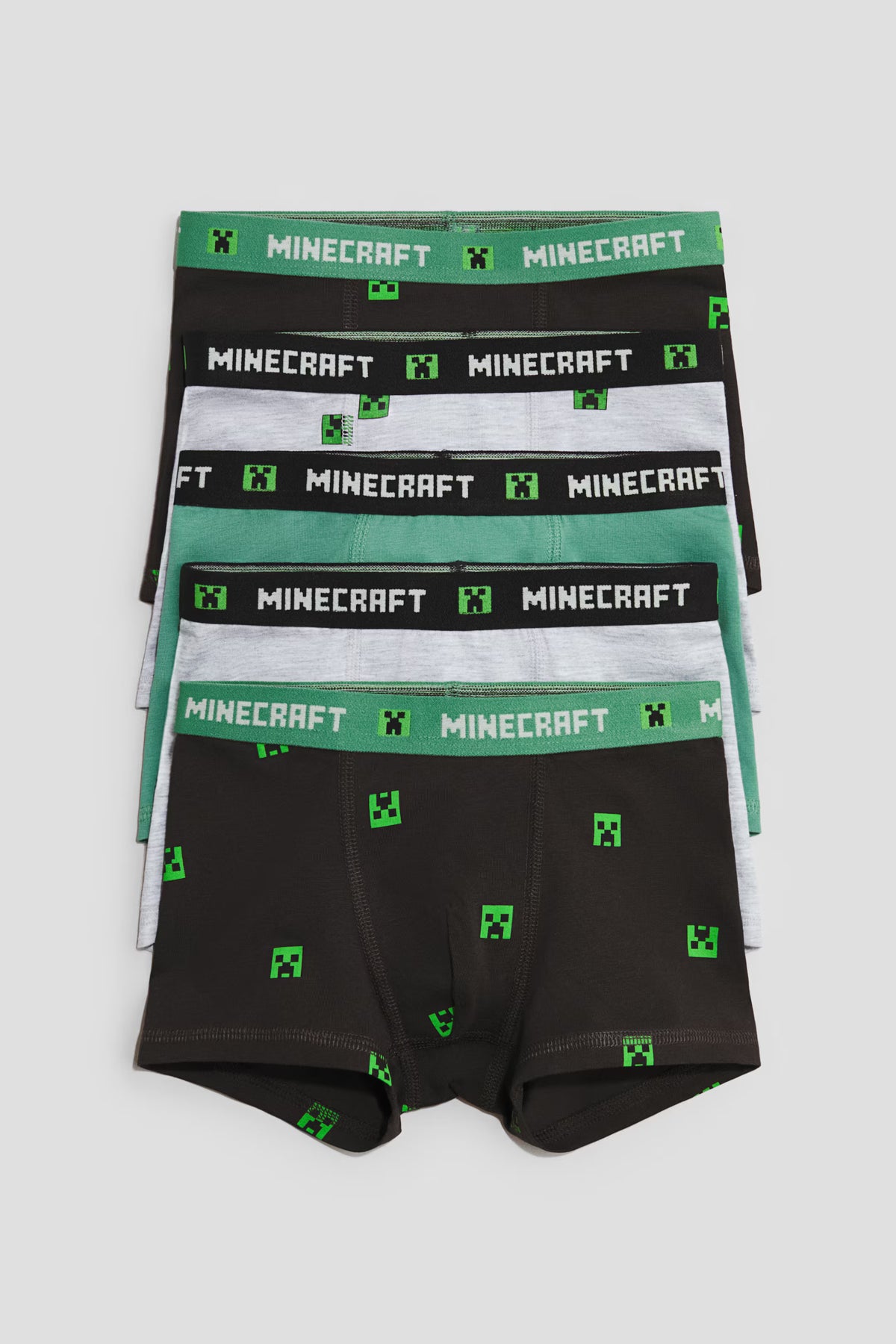 Set 5 boxers negro verde minecraft niño H&M 1010215068