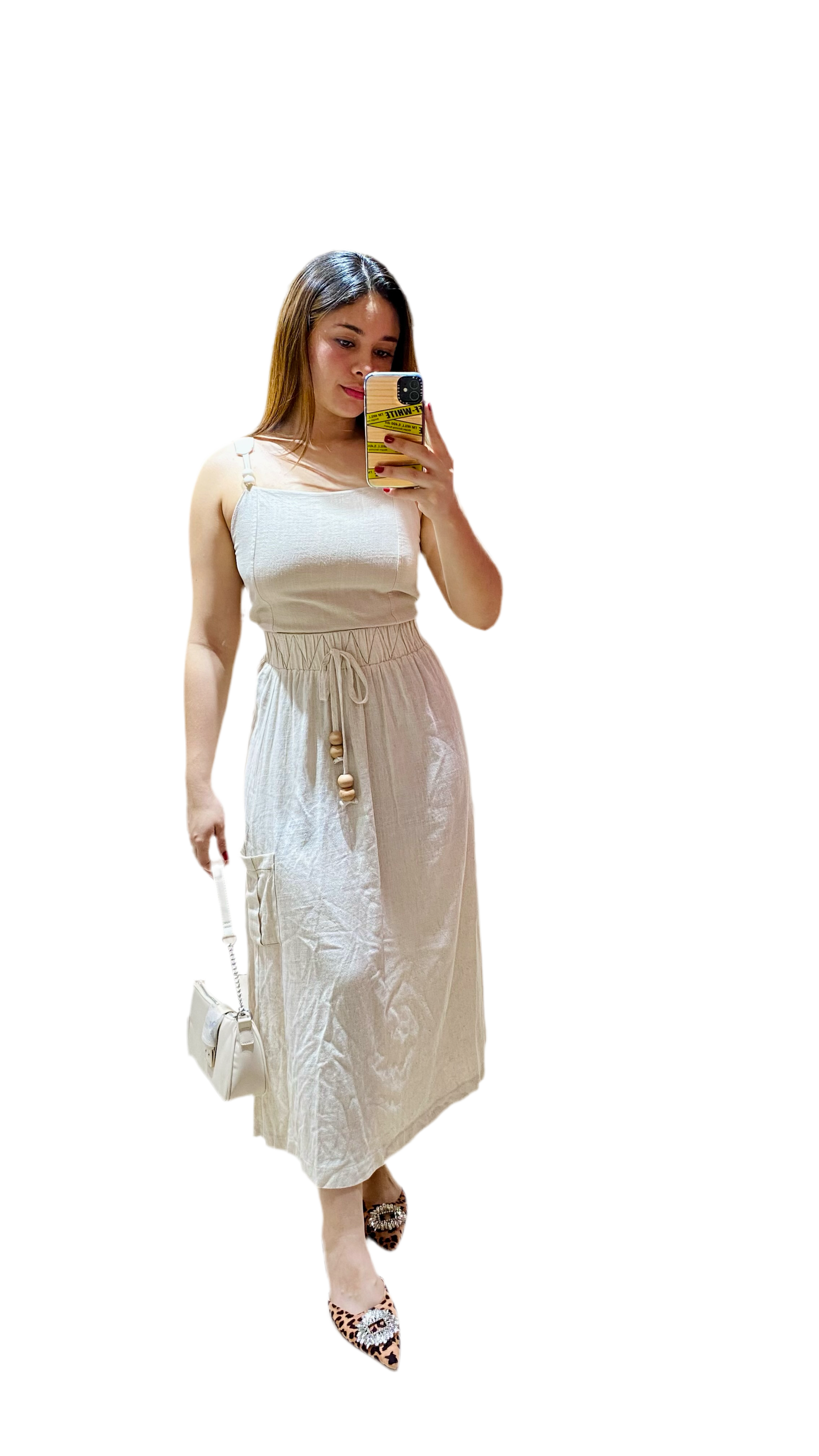 Set de dos piezas formal falda y top beige para dama mujer 1090790