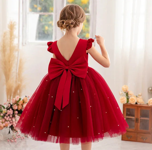 Vestido rojo evento gala niña