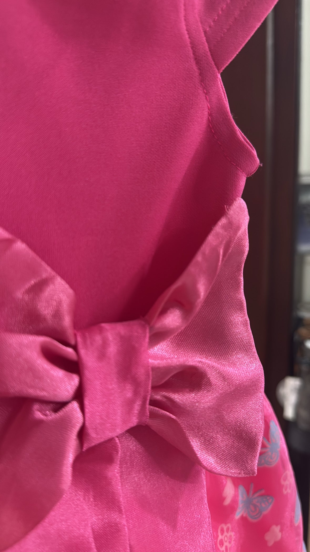 Vestido niña rosado chongo mariposas
