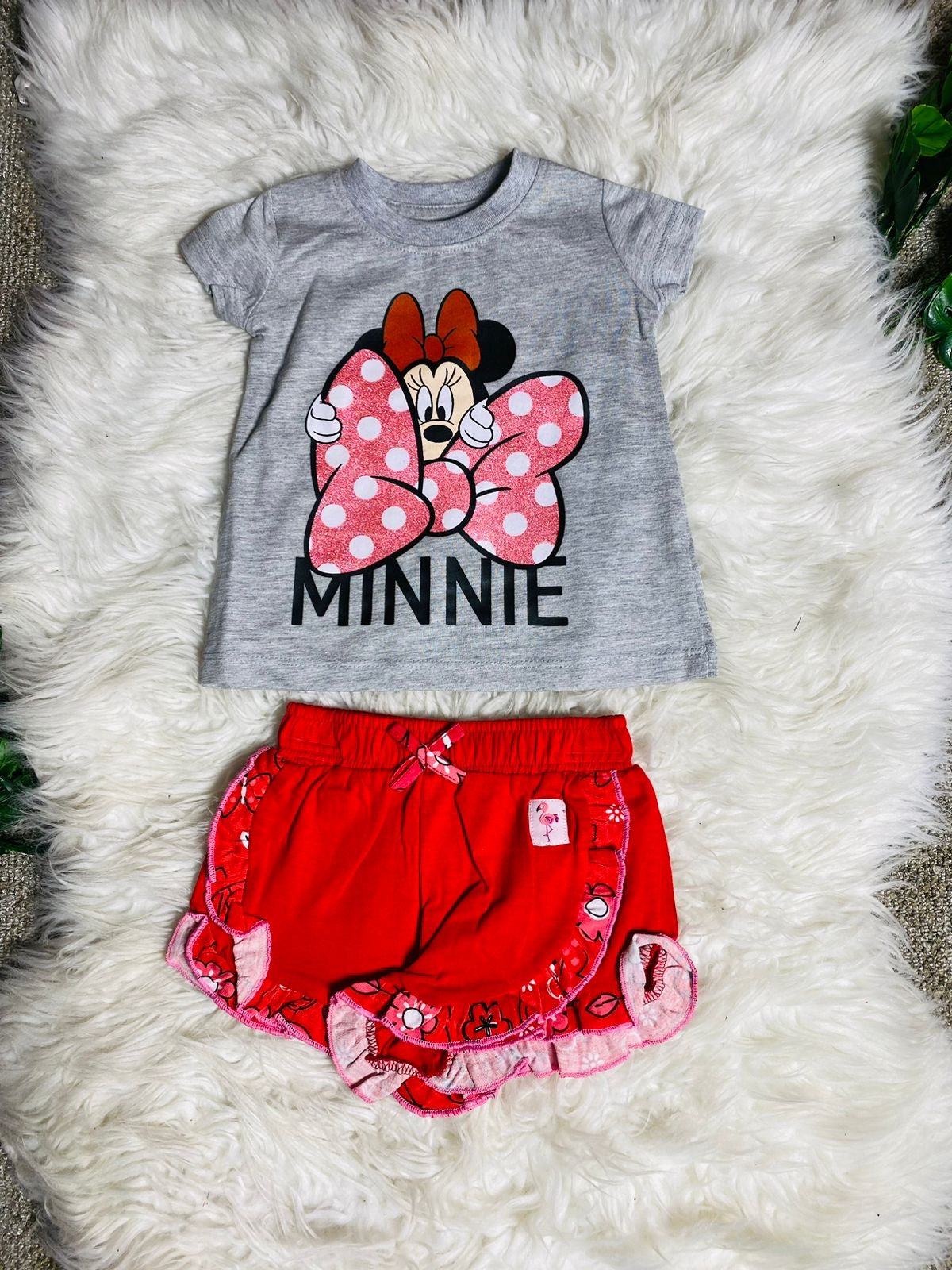 Set 2 piezas camisa gris bebe niña minnie disney D9-MI-1166B promo 3x1000 490390